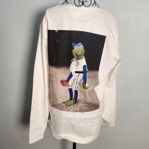 Zara Disney Kermit The Frog Back Graphic Long Sleeve Tee Womens L